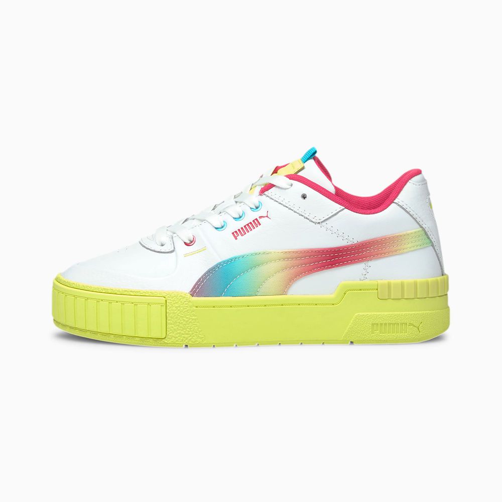 Puma Cali Sport Tie Dye Női Sportcipő - Fehér/Narancssárga/Világos Zöld ( Hungary - JUFIT3527 )
